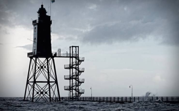 Winterssturm im Hafen